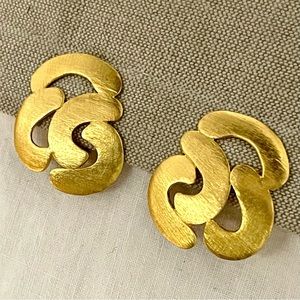 Sterling silver vermeil clip earrings
